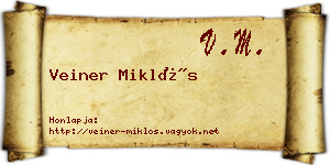 Veiner Miklós névjegykártya